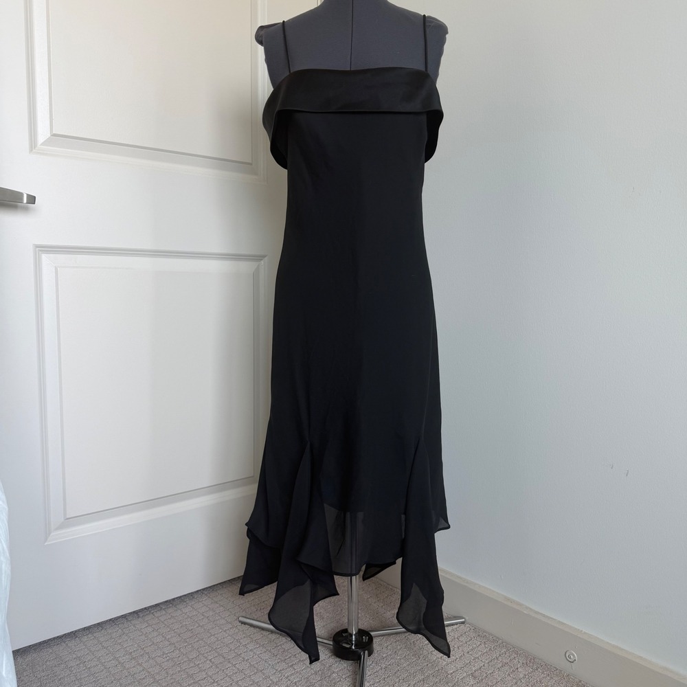 Vintage Y2K Black Semi-Sheer Midi Dress